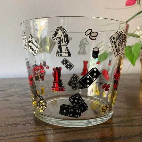 Vintage * Glass Casino Theme Bowl - Picture 3 of 6